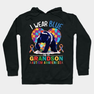 I Wear Blue For My Grandson Autism Awareness Month Hoodie